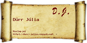 Dürr Júlia névjegykártya