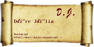 Dürr Júlia névjegykártya